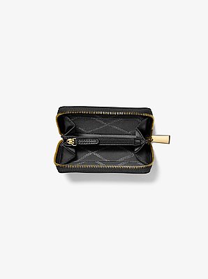 Jet Set Small Pebbled Leather Zip-Around Card Case