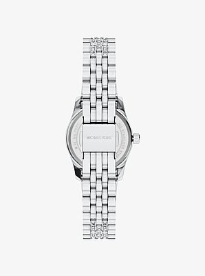 Petite Lexington Pav&eacute; Silver-Tone Watch