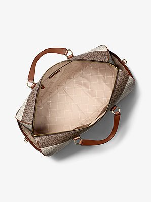 Grayson Extra-Large Striped Signature Logo Weekender Bag