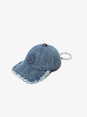 Breloque pour sac en denim en forme de casquette de baseball