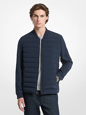 Mixed-Media Quilted Bomber Jacket