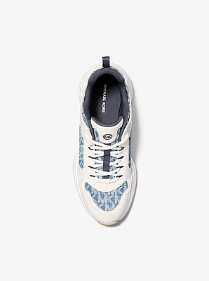 Bowie Signature Logo Print Denim Trainer