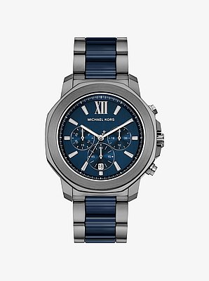 Oversized Prescott Gunmetal and Ceramic Watch