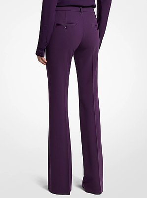 Haylee Stretch Wool Crepe&nbsp;Flared Trousers