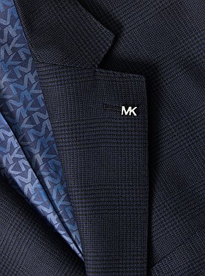 Glen Plaid Wool Blend Blazer