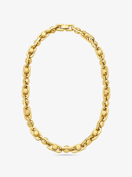Astor Link Large Precious Metal-Plated Brass Necklace