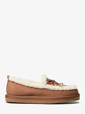 Jo Polyester Microsuede and Sherpa Moccasin 