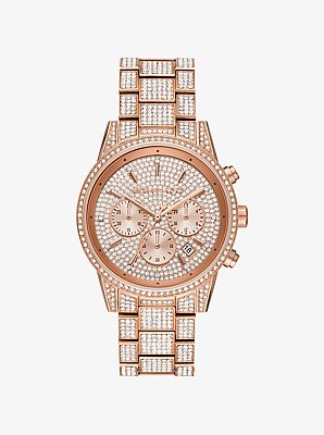 Bryant Pav&eacute; Rose Gold-Tone Watch