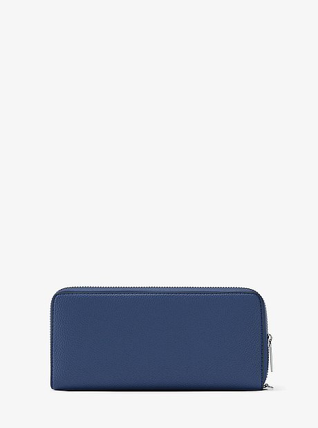 Cartera Continental grande de piel granulada