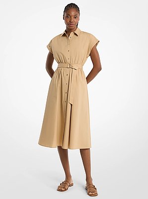 Cotton Poplin Midi Dress
