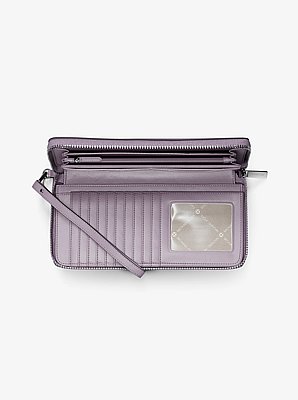 Cartera Continental grande de piel granulada