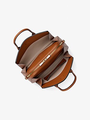 Laila Medium Signature Logo Satchel in BRN/ACORN | Michael Kors image number 1