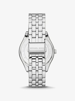 Harlowe Pav&eacute; Silver-Tone Watch