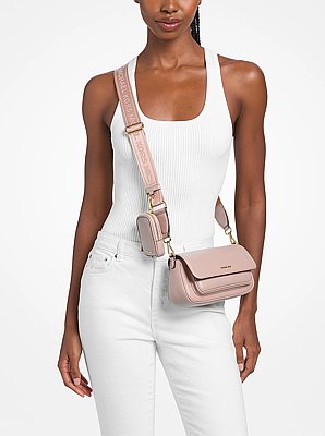 Jet Set Travel Small Pebbled Leather Crossbody Bag With Pouch