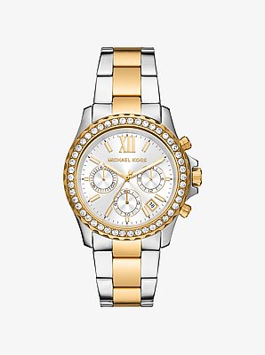 Oversized Everest Pav&eacute; Two-Tone Watch