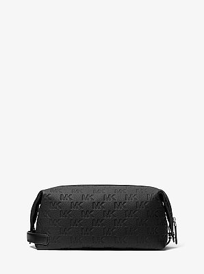 Neceser Jet Set de piel con logotipo en relieve