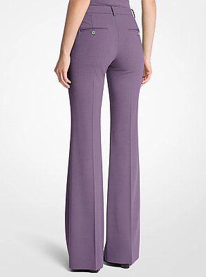 Haylee Stretch Wool Crepe&nbsp;Flared Trousers