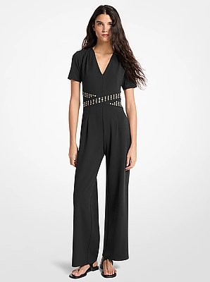 Studded Scuba Crepe Jumpsuit