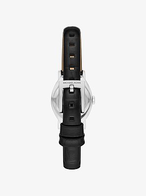 Reloj Maude peque&ntilde;o de edici&oacute;n limitada en tono plateado y piel con relieve de cocodrilo