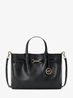 Carson Medium Logo Debossed Satchel