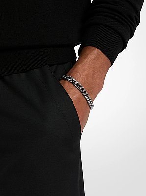 Precious Metal-Plated Brass Curb-Link Chain Bracelet