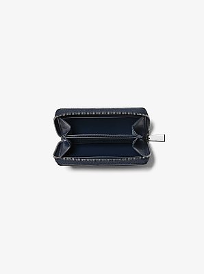 Jet Set Small Studded Pebbled Leather Wallet