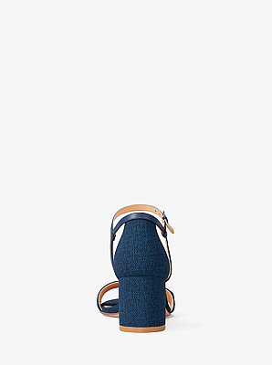 Hannah Denim Block Heel Sandal