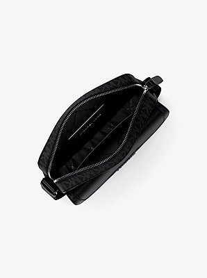 Sac &agrave; bandouli&egrave;re pour appareil photo Cooper de taille moyenne en cuir grain&eacute; et &agrave; logo Signature