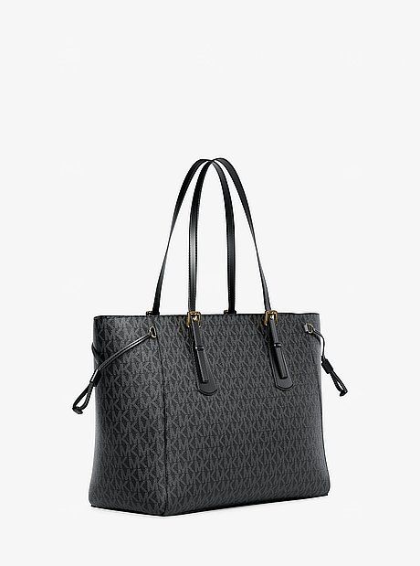 Voyager Large Signature Logo Top-Zip Tote Bag