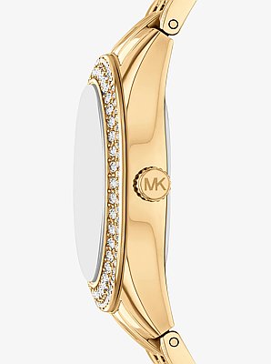 Mini Harlowe Pav&eacute; Gold-Tone Watch and Jewelry Set