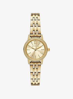 Mini Melissa Pav&eacute; Gold-Tone Watch