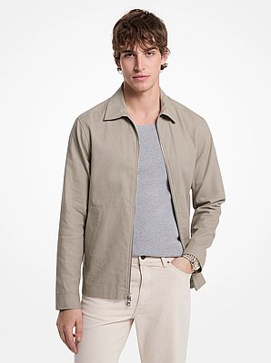 Linen and Cotton Collared Jacket