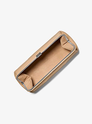 Angelica Large Leather Frame Clutch