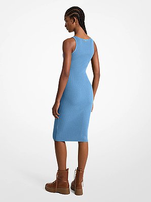 Abito a canotta midi in maglia stretch a coste