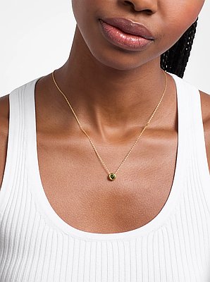 Collar con colgante de piedra redonda
