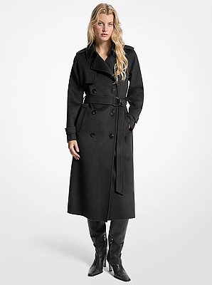 Mantel aus Wollmischgewebe mit G&uuml;rtel