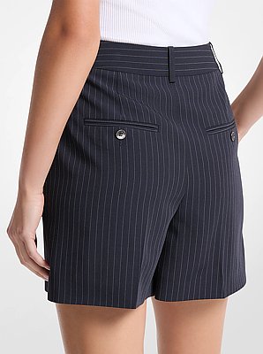 Pinstripe Woven Shorts