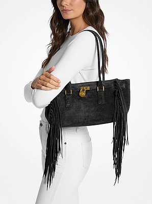 Henkeltasche Hamilton Moderne Small aus Wildleder mit Fransen