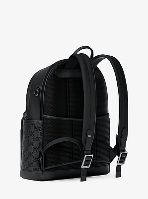 Jet Set Medium Logo Debossed Pebbled Leather Backpack