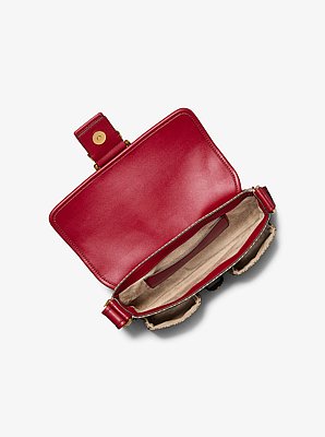 Mala de ombro com log&oacute;tipo MK2000 em jacquard Colby m&eacute;dia