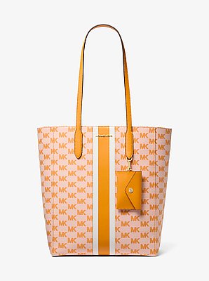 Grand sac fourre-tout Vincent en jacquard &agrave; logo avec &eacute;tui pour cartes