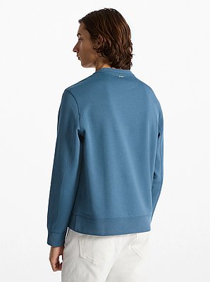 Sweater van katoenmix met logo in reli&euml;f