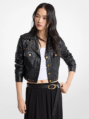 Crinkled Studded Jacket
