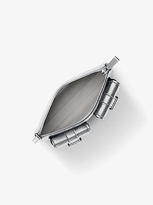 Zoe Small Metallic Leather Pochette