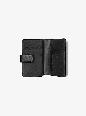 Cartera mediana de piel de grano cruzado