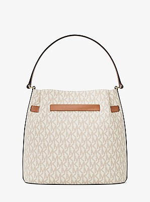 Carson Medium Signature Logo Convertible Bucket Crossbody Bag