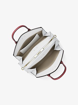 Laila Medium Color-Block Pebbled Leather Satchel