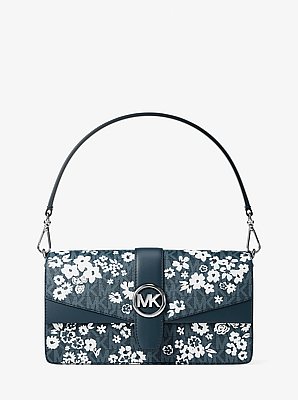 Bolso de hombro Greenwich mediano convertible con estampado y logotipo exclusivo