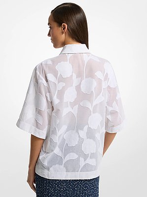 Floral Fil Coup&eacute; Cotton Shirt