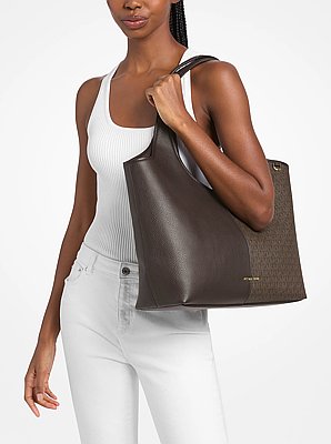Henly Large Signature Logo and Textured Tote Bag